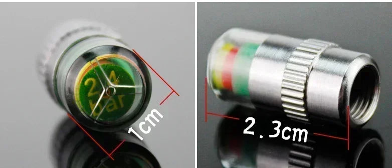 4/2pcs Car Tire Pressure Guage Valve Cap Sensor Indicator Alert Monitoring Tool Motorcycle Tyre Cap Indicator Air Pressure Gauge