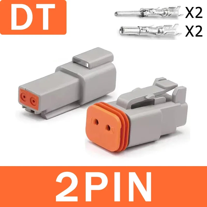 Deutsch DT/DTM/DTP/DTF Series Waterproof Connector 2-12Pin | Flange Mount for Automotive & Industrial Wiring Harness