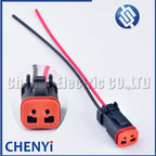 Black 2 Pin excavating machinery Heavy Industry Machinery headlight boom light Wire Harness Plug DT06-2S DT04-2P A B C D 4 types