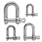Stainless Steel D Link Shackle Ring Hooks Lifting Shackle Lock Wire Rope Clips D-Type Rigging Shackle Hooks Boat Hardware Tools