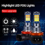 2Pcs Dual Colors H11 H8 9006 HB4 881 H27 High Quality 3030 LED Auto Fog Lamp Car Anti Fog Light Bulb Foglamps Yellow White Amagi