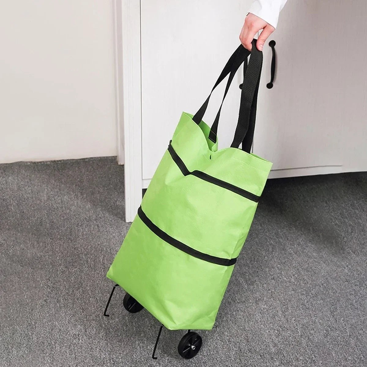 Foldable Portable Hand-Pulled Shopping Cart Vegetable Buying Waterproof Trolley Small Pushcart Handy Wheel Handbag Shopping Amag