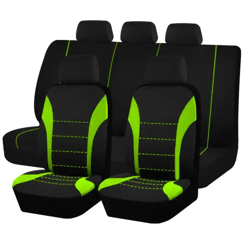 Auto Parts Car Seat Cover Polyester Fabric 5 Piece Set Four Season Universal Airbag Safe Truck Van Front/Rear Cushion amagi