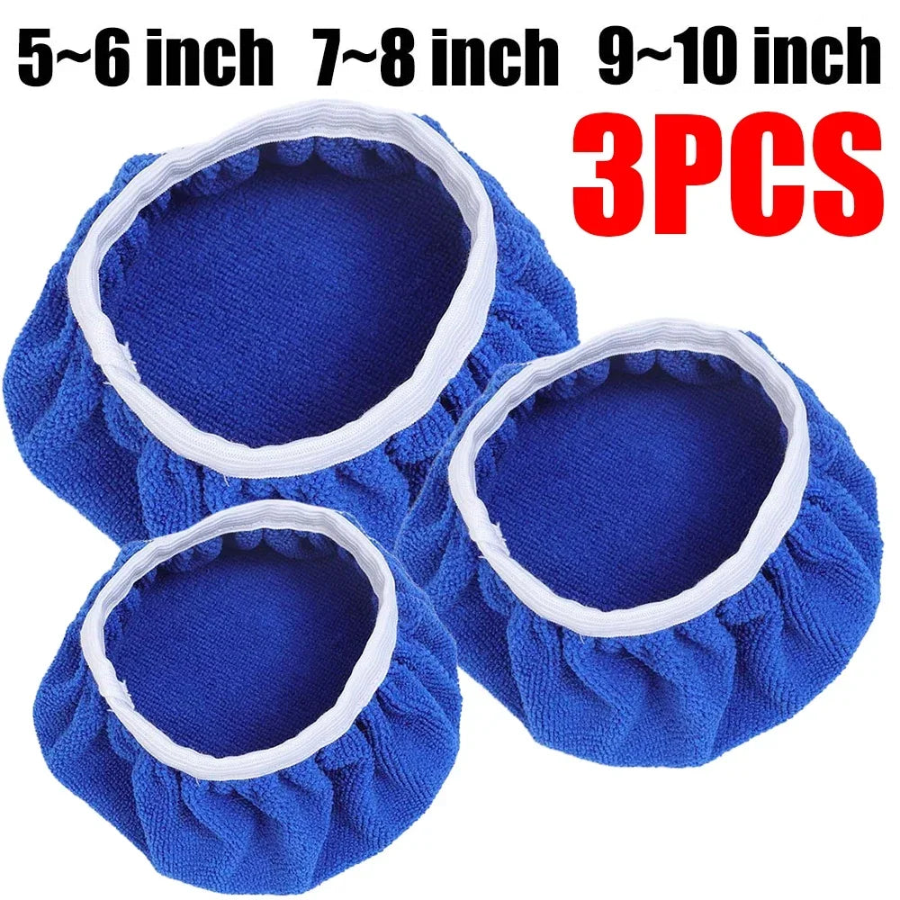 Microfiber Car Waxing Polishing Sleeve 5-10 Inches Polisher Pad Wash Buffer Waxing Sleeve Auto Body Care Cleaning Accessories
