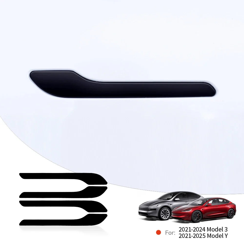 Anti-scratch 4Pcs/Set ABS Protector Sticker For Tesla Model 3 Y 2021 Decorative Stickers Car Door Handle Wrap Cover Amagi