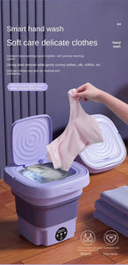 8L Portable Small Foldable Washing Machine with Spin Dryer For Socks Underwear Panties Washer Household Mini Machine Amagi