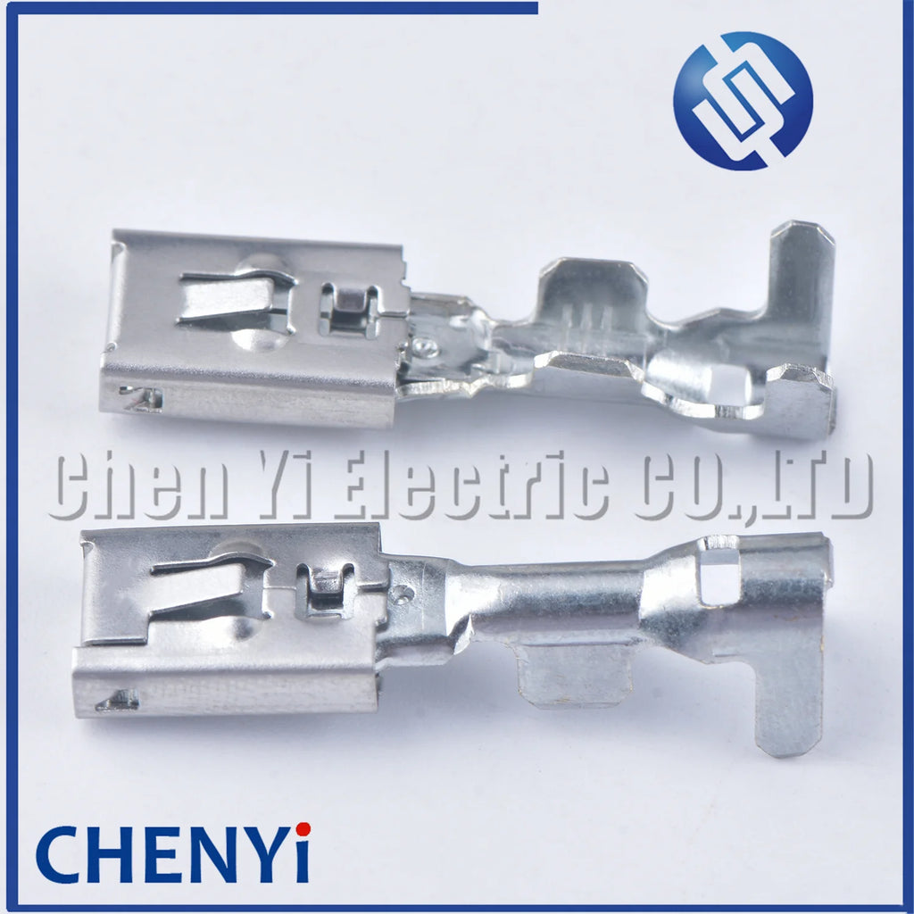 10 Pcs 6.3mm Composite Brass tin plating Wiring Terminal DJ6223-6.3C female Pin for Connector Plug Socket Fuse Box Wire Harness