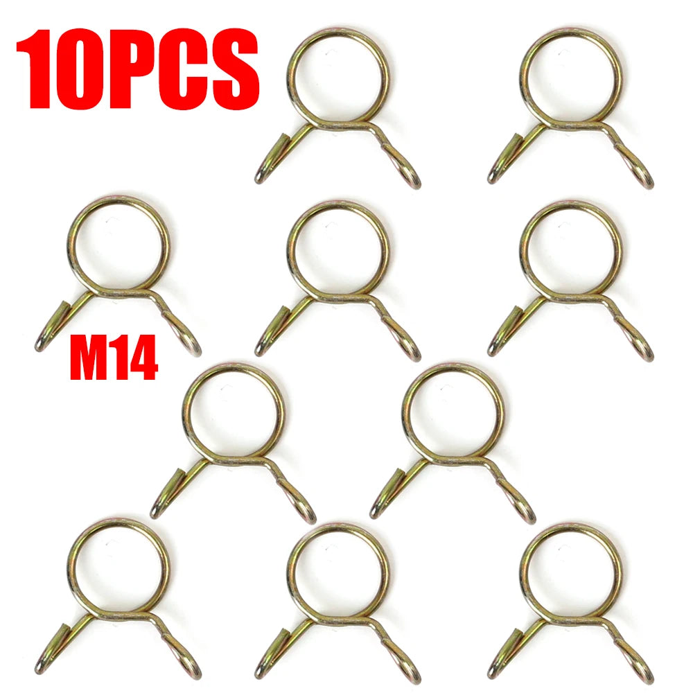 20/10Pcs Spring Hoop Hose Clamp Zinc Plated Pipe Clip Fuel Tube Water Pipe Air Tubing Fixed Clip Assortment Kit Home Hardware