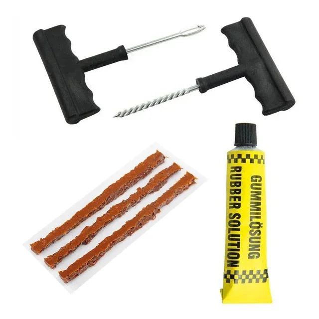 Tire Repair Tool Kit with Rubber Strips Tubeless Tyre Puncture Studding Plug Set Motorcycle Bike Truck Repair Accessories Amagi