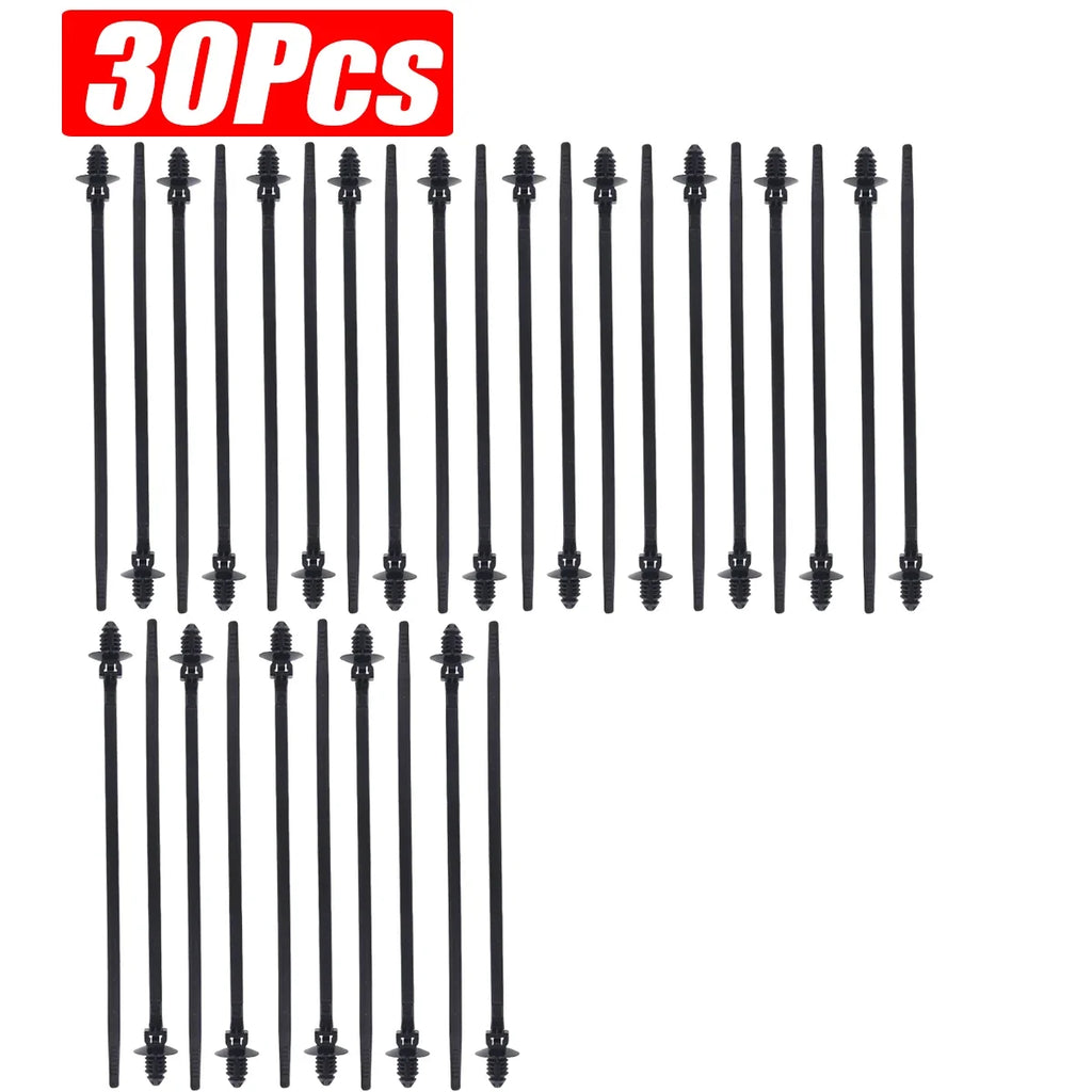 1-30pcs Black Nylon Threaded Head Harness Cable Ties Multi-purpose for Most Auto Repairs and Wiring Auto Interior Accessories