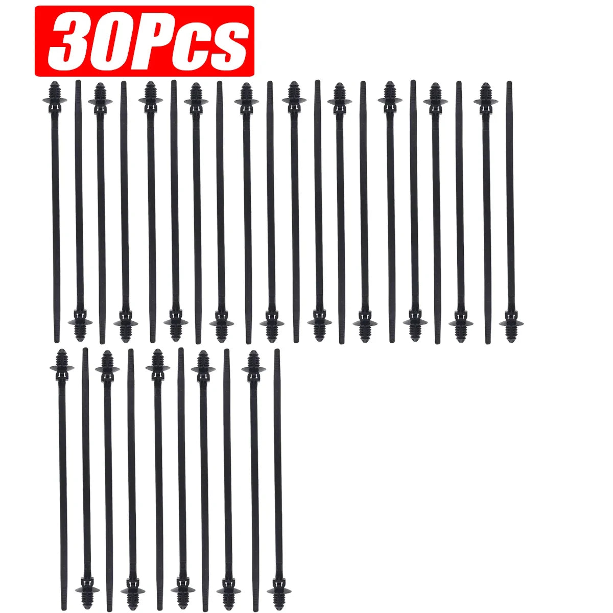 1-30pcs Black Nylon Threaded Head Harness Cable Ties Multi-purpose for Most Auto Repairs and Wiring Auto Interior Accessories