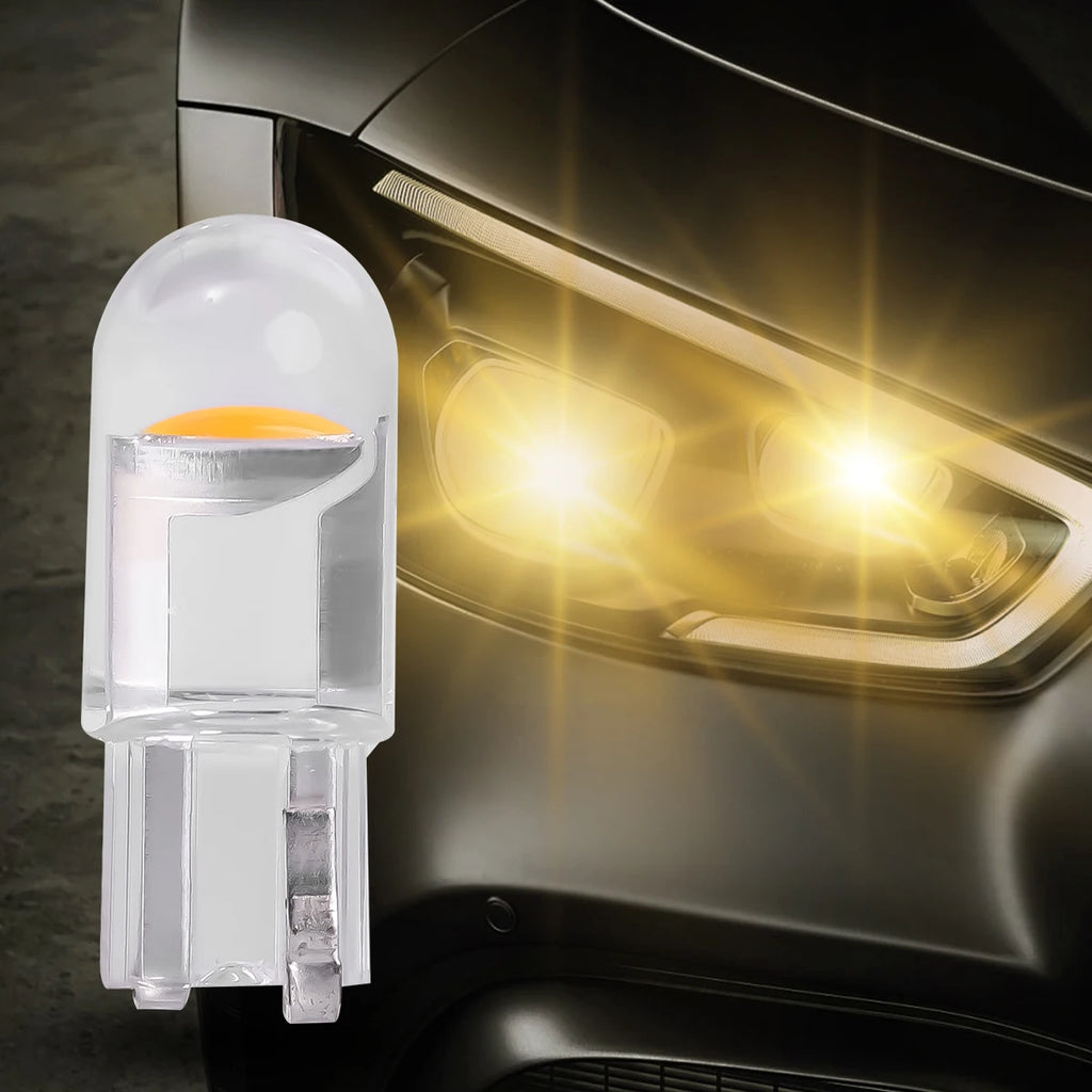 10/5pcs W5W Led T10 Car Light COB Glass 6000K White Auto Automobiles License Plate Lamp Dome Read DRL Bulb Style 12V Universal