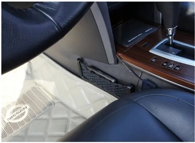 Universal Car Organizer Mesh Storage Bag Auto Paste Net Pocket Card Phone Holder Storage and Organization Car Accessories Amagi