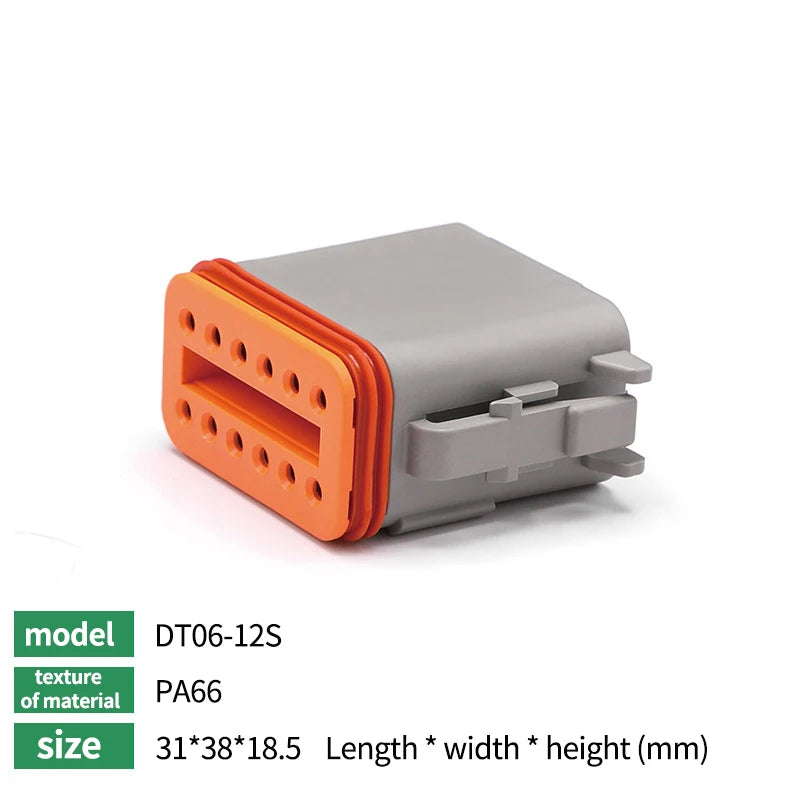 DT Series Deutsch Waterproof Connector Kit Repair Tool Portable Box Suit DT06-2/3/4/6/8/12S DT04-2/3/4/6/8/12P Terminal & Pliers