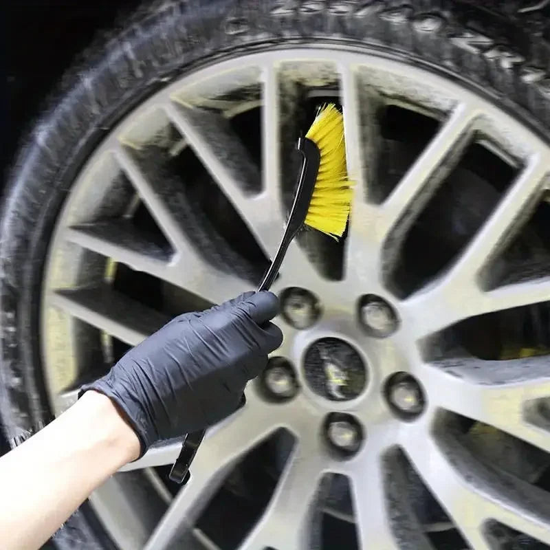 Car Tire Brush - Durable Wheel Cleaning Scrub Brush with Ergonomic Handle - Automotive Detailing Tool for Rims Wheels Amagi