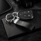 Car Sleek Carbon Fiber Style Keychain - 360° Rotatable, Universal Fit with Anti-Lost D-Ring, Durable for Men & Women Amagi