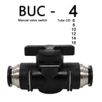 BUC Pneumatic Manual Valve - Straight Head Quick Coupling Steering Switch Manual Ball Valve for Air Hose (4mm,6mm,8mm,10mm,12mm)