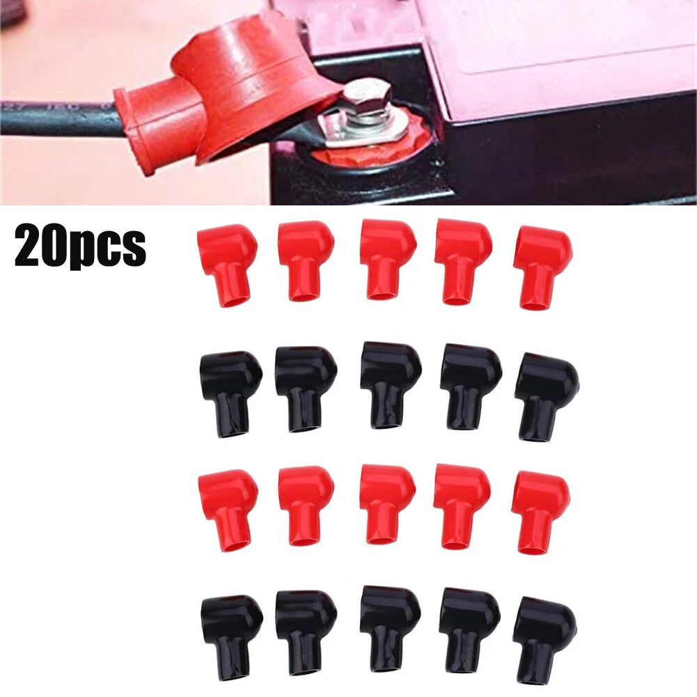 20Pcs Battery Terminal Cover Boots Insulating Protective Lug Cap Car Battery Cathode Positive Terminal Cover Ship Insulation