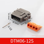 Automotive connector Dechi plug-in DTM06-2S male and female mating heavy truck wiring harness waterproof plug DTM04-2P