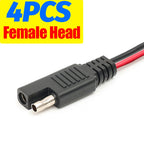 12V SAE Extension Cable Quick Disconnect 2 Pin Plug for Battery Charger Solar Panel Motorcycle Car RV Power Cord Wire Harness