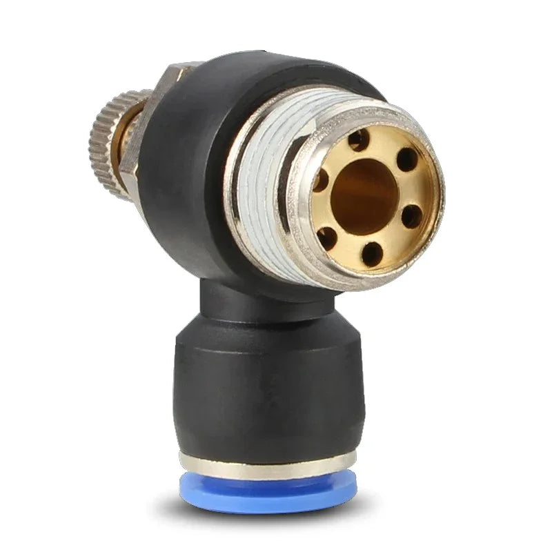 5PCS SL Throttle Valve - 4-12mm Fast Connector for M5 & 1/8-1/2" Air Speed Control, Speed Regulating Valve Pneumatic Fittings