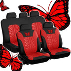 Car Seat Covers Set Universal Fit Most Cars with Butterfly Pattern Tire Track Detail Styling Protector Covers for the Car Amagi