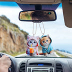 Acrylic Cat Pendant Key Chain 2D Flat Kitten Hanging Keychain Lifelike Kitten Bag Pendent Cartoon Animal Keyring Accessories