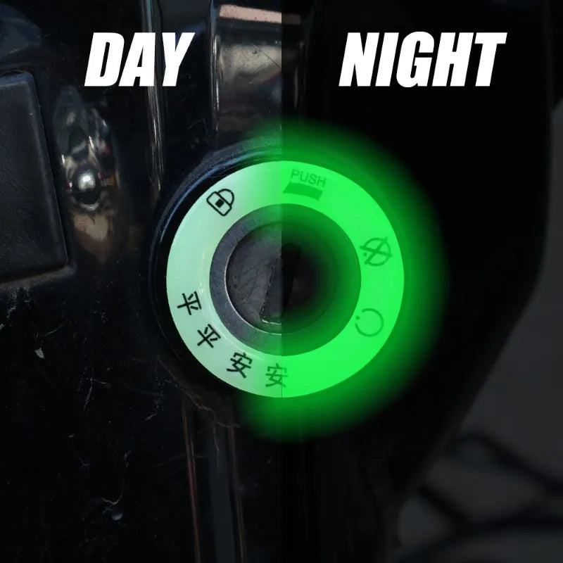 Car Window Lifter Stickers Car Night Glowing Interior Button Sticker Decals Car Lifter Switch Night Fluorescent Decoration