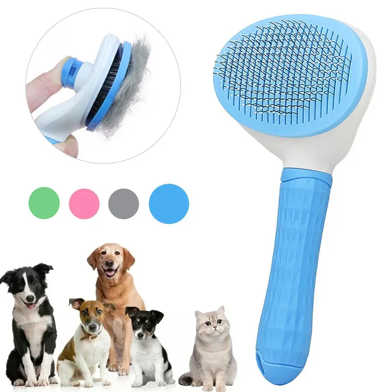 Pet Dog Brush Cat Comb Self Cleaning Pet Hair Remover Brush For Dogs Cats Grooming Tools Pets Dematting Comb Dogs Amagi