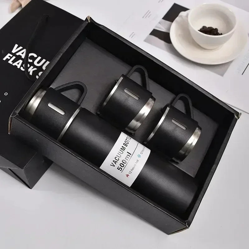 Vacuum Flasks Thermoses Set Thermos for Hot Water Bottle Drinkware Fathers Day Gifts Home Stainless Steel 500ml Thermal Cold