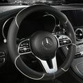 All Seasons Leather Diamond Steering Wheel Cover Universal Fit for 14 .5-15 Inch Durable Leather Cover Anti-Slip Veins Amagi