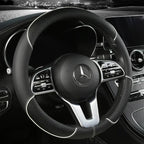 All Seasons Leather Diamond Steering Wheel Cover Universal Fit for 14 .5-15 Inch Durable Leather Cover Anti-Slip Veins Amagi