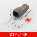 Automotive connector Dechi plug-in DTM06-2S male and female mating heavy truck wiring harness waterproof plug DTM04-2P