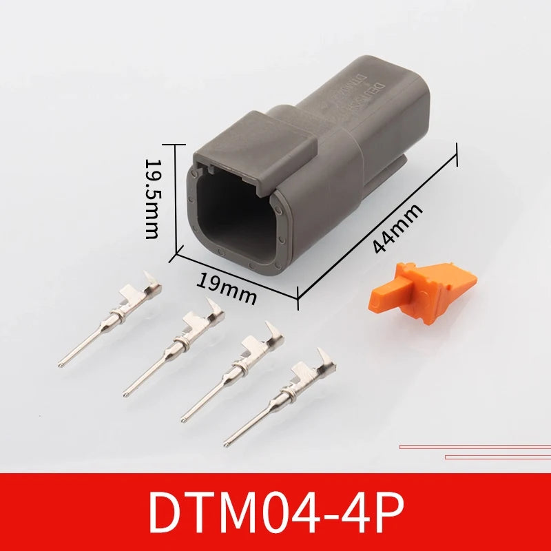 Automotive connector Dechi plug-in DTM06-2S male and female mating heavy truck wiring harness waterproof plug DTM04-2P