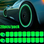 Luminous Car Tire Valve Cap 20/1PCS Fluorescent Night Glowing Decor Motorcycle Bike Wheel Nozzle Dustproof Tyre Valve Stem Caps