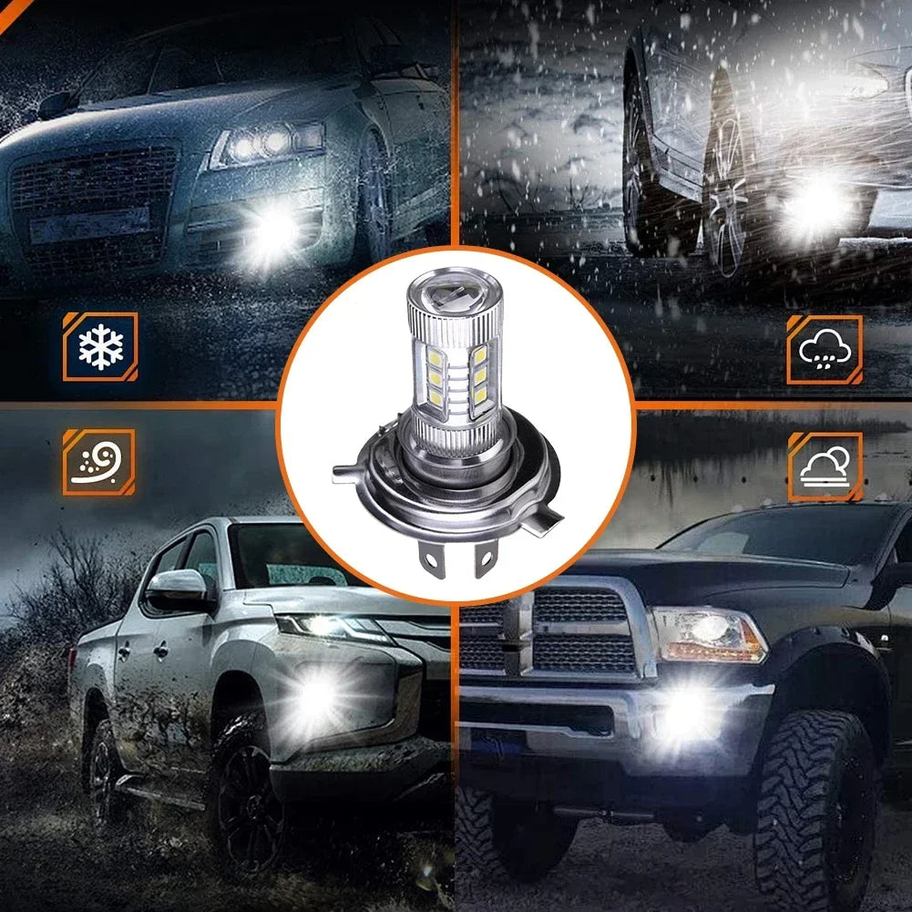 H4 Super White LED Headlight Bulb 6000-6500K High Low Beam LED Headlight IP67 Waterproof Auto Headlight 4000LM 80W 12V Amagi