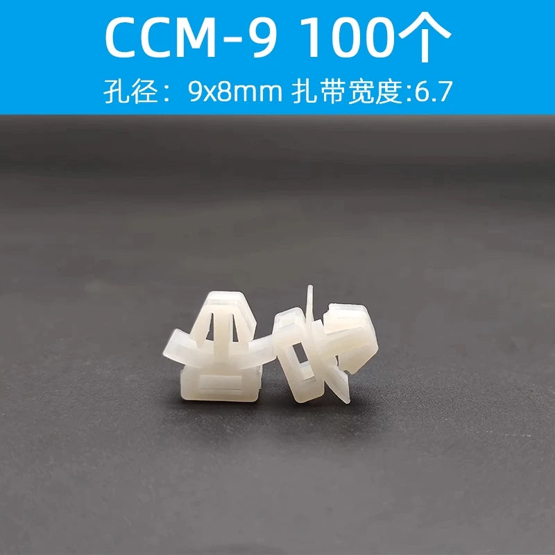 100pcs CCM series pin-type cable tie fixing seats, aircraft head isolation cable tie fasteners for cable organization and