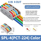 SPL2/3/4/5 Quick Wiring Terminal, PCT Parallel Wire Connector Junction Box, 1‑in 2/3/4/5‑Out Splitter for Lamp/Lighting