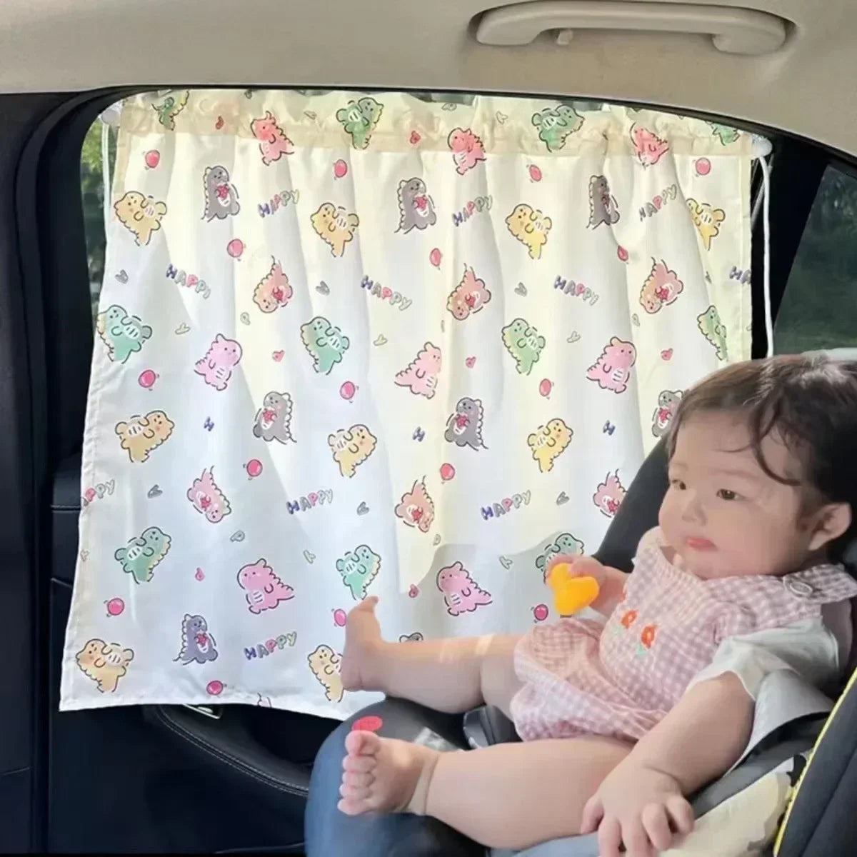 Baby Car Suction Cup Curtain Window Sunshade Cover Cute Universal Side Window Sunshade UV Protection for Kid Baby Children Amagi