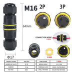 IP68 Outdoor Waterproof Junction Box Electrical Cable Connector, Easy to Install,M16 M20 M25 for Ø3.5-14mm Wire Range 2 Way