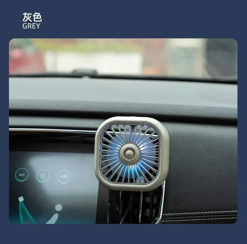 Mini Car Air Outlet Cooling Fan Adjustment Powerful USB Light Creative Low Noise Multi-function Mini Interior Fan Cooler Amagi