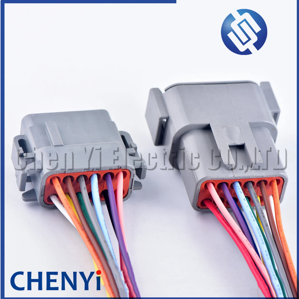 Deutsch DTM series 12 Pin DTM06-12S DTM04-12P male or female Automotive waterproof connector Sealed Wire Harness Plug 15cm wires