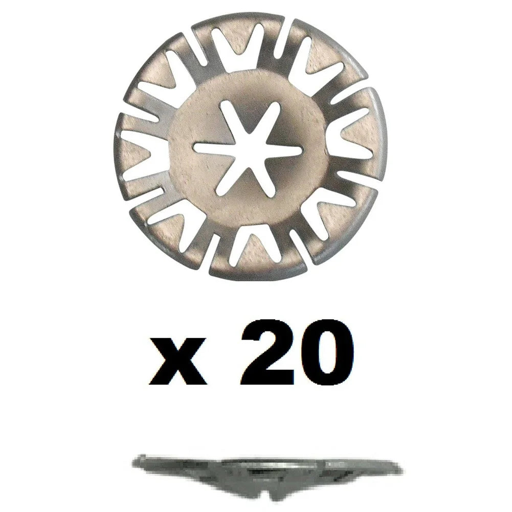 20Pcs Undertray Exhaust Heat Shield Metal Spring Washer Fixing Clip Nut Insulating METAL CLAMP Car Parts Ready Stock