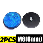 Round Motorcycle Reflector M6 Mounting Screw Night Warning Board for Dirt Bike Electric Scooter Bicycle Rear Tail Safety Lamp