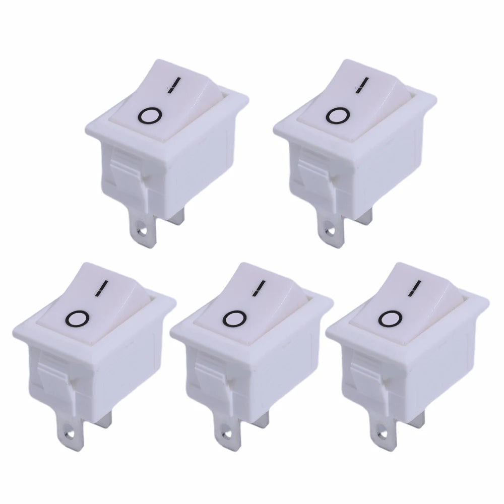 Mini Rocker Switch SPST Black and Red Snap in Switches Button AC 250V 3A / 125V 6A 2 Pin I/O 21*15mm on-off Switch Rocker