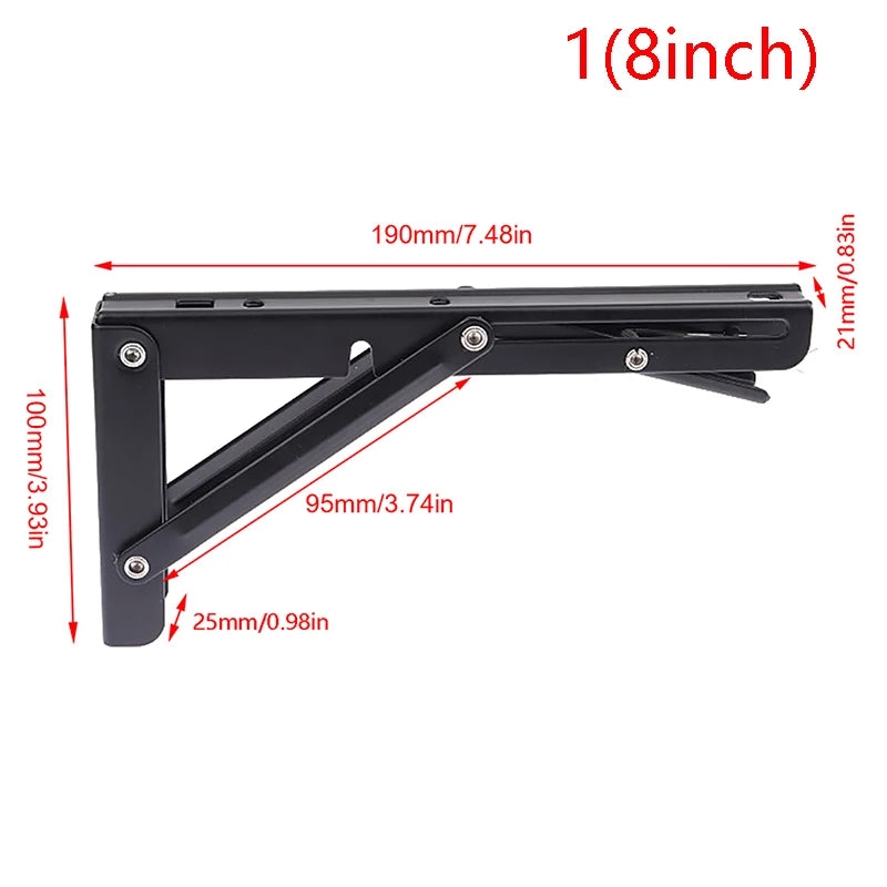 1Pcs Campervan Folding Bracket Table Shelf Motorhome Caravan Black Finish Stainless Steel Mini Folding Table Car Accessories