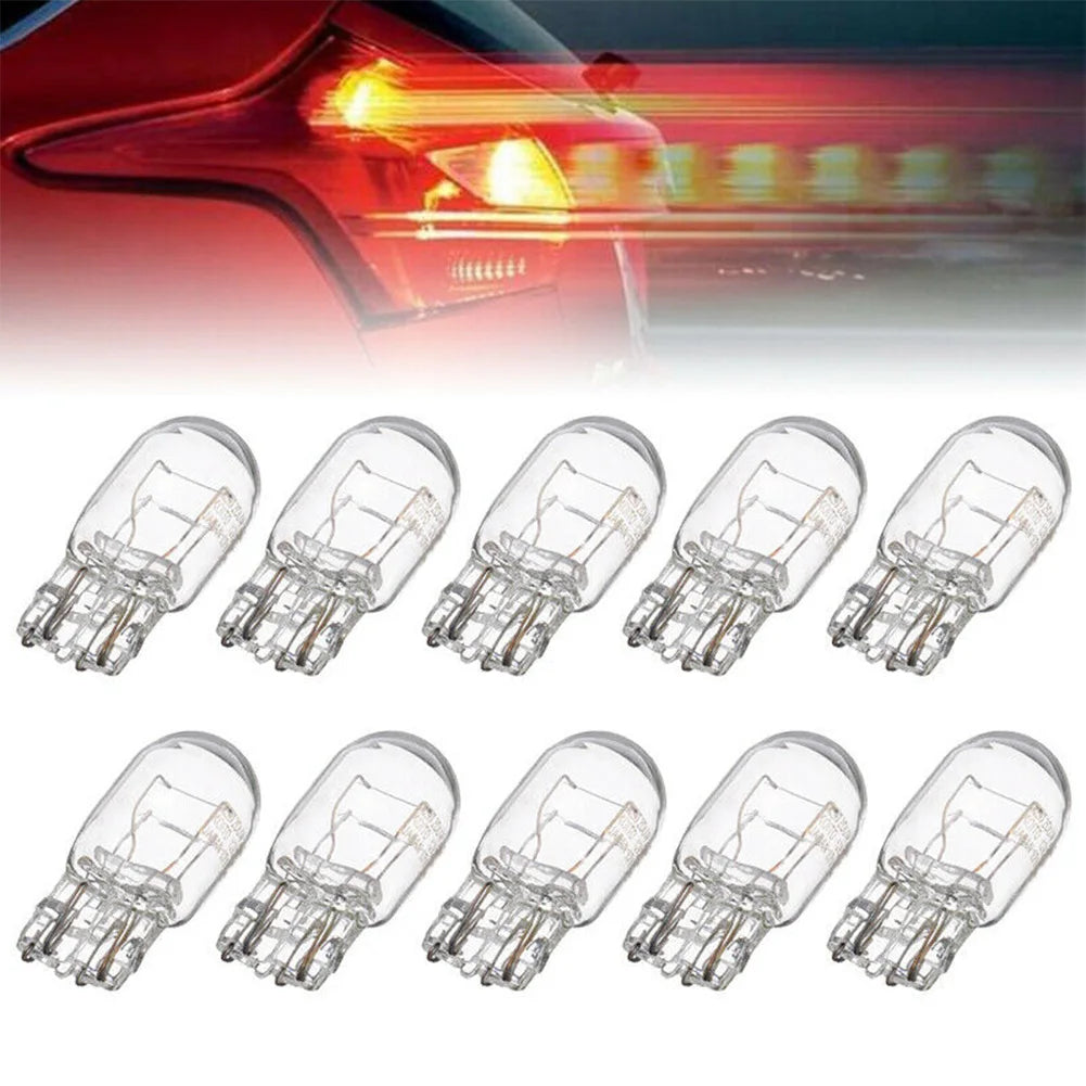 10 Pcs 5/21W Clear Glass Turn Signal Stop Brake Tail Light Bulbs LED Turn Singal Light Reverse Brake Backup Lamp Tail Light