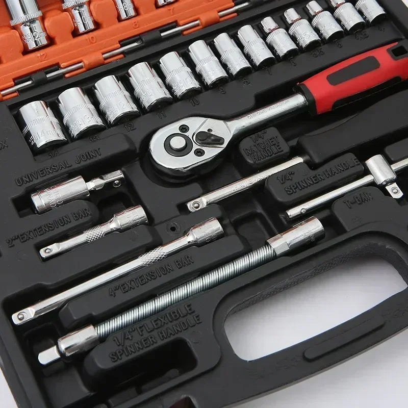 Repair Tool Set 46 Pieces/set Socket Set Automotive Repair Wrench Torque Wrench Combination Automotive Repair Tool Set Amagi