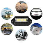 6 LED Car License Number Plate Lights Waterproof 12-24V Universal Truck RV Trailer Tail License Plate White Side Lamp Bulbs