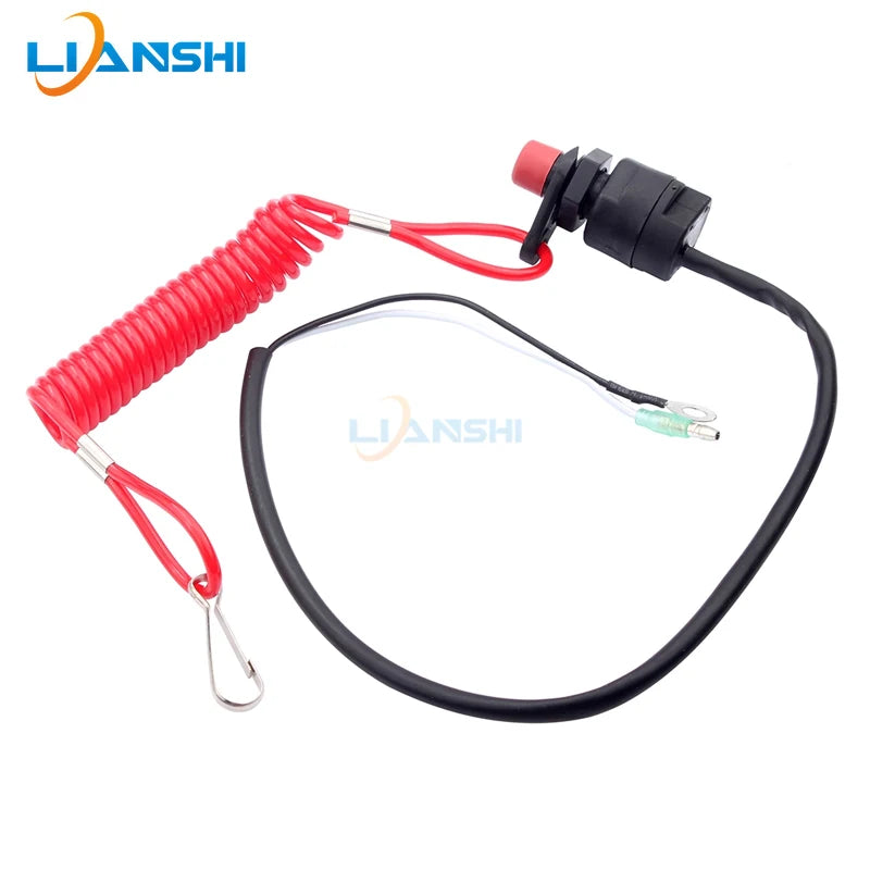 Emergency engine shutdown and power-off switch safety pull rope device outside the rail of the motorcycle ATV four-wheel beach b